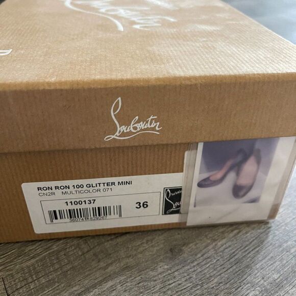 CHRISTIAN LOUBOUTIN Multicolor Glitter Mini Ron Ron 100 Size 36 - Picture 13 of 13